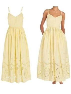 Yellow Eyelet Midi Sundress